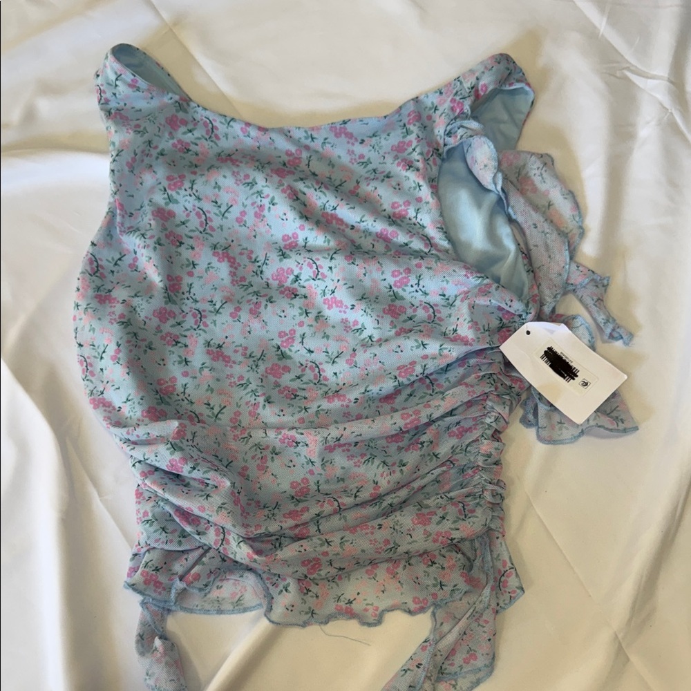 Floral Ruffle Top by LUSH